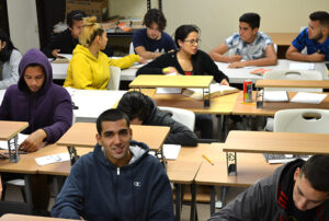 Students in class at American High School Academy Miami Florida