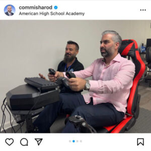 Mr. Reinaldo Valentino, Head of Schools with with Commissioner Anthony Rondriguez